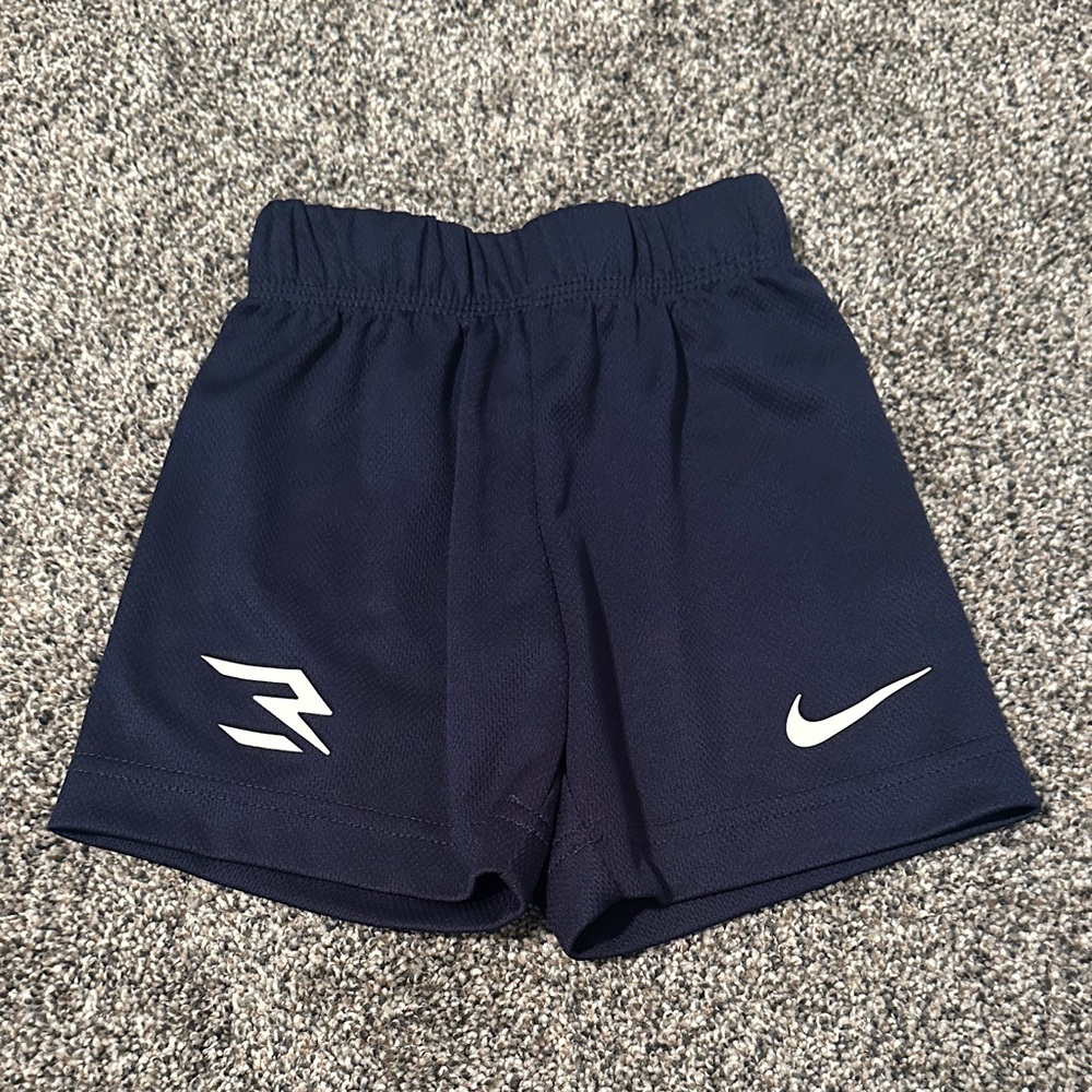 Nike Navy Shorts with White Swoosh and Accents